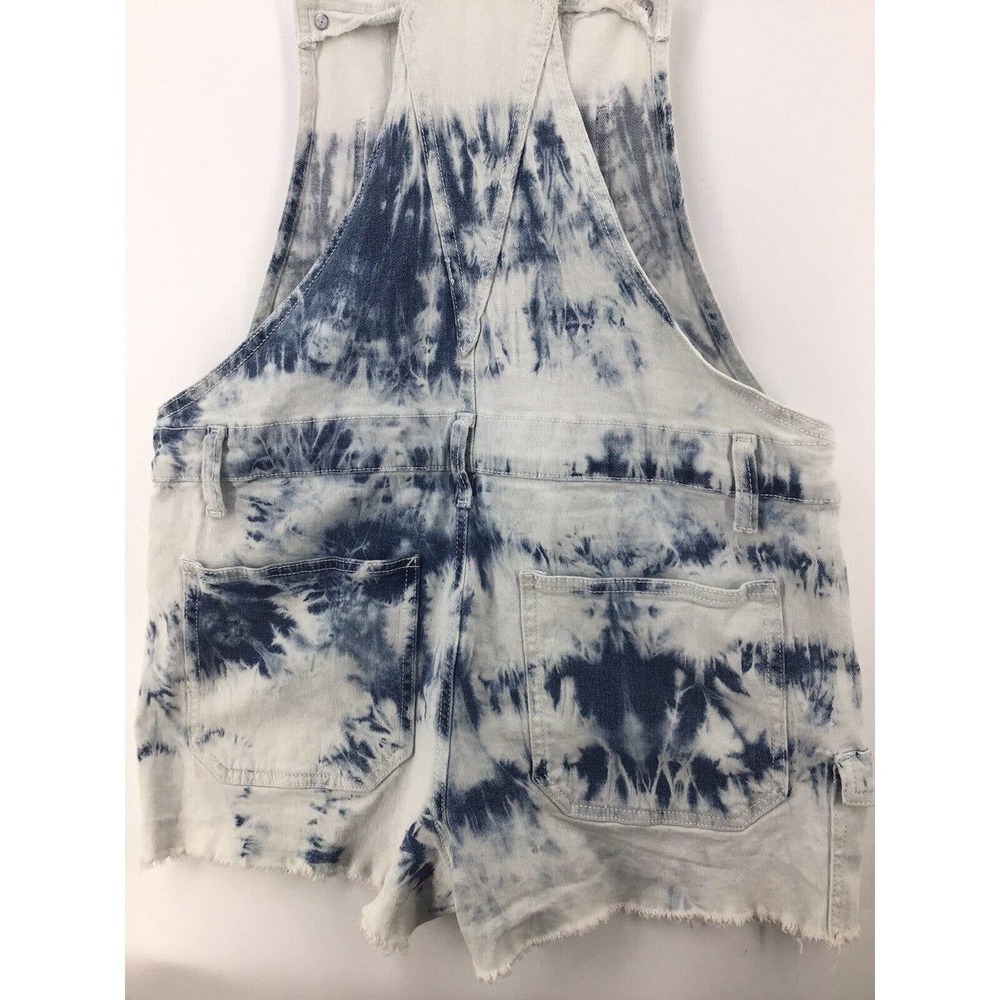 No Boundaries Jean Shortalls Size L(11-13) Blue Denim Juniors Tie Dye Juniors - Picture 2 of 12